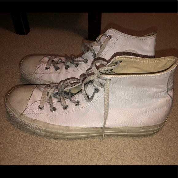 white leather converse size 13